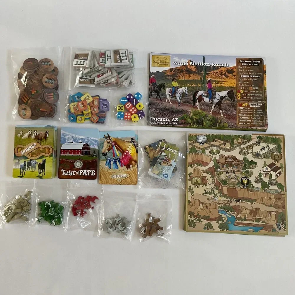 Fantasy Ranch Live The Dream Trail Ride Board Game Horses Ranching 100% COMPLETE